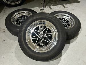 【美品】WORK Equip 14×6.0J PCD114.3 ET-3 4H 4穴 3本 185/70R14 21年製 REGNO GR-XⅡ