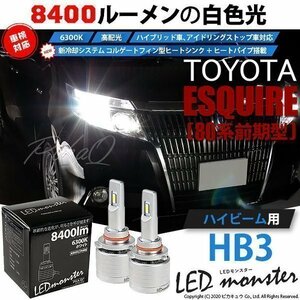 トヨタ エスクァイア (80系 前期) 対応 LED MONSTER L8400 ハイビームキット 8400lm ホワイト 6300K HB3 15-C-1