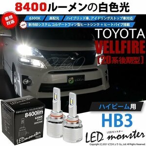 トヨタ ヴェルファイア (20系 後期) 対応 LED MONSTER L8400 ハイビームキット 8400lm ホワイト 6300K HB3 15-C-1