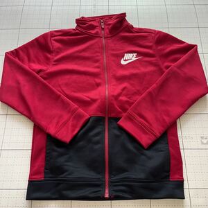 タ2310-485 NIKE ナイキ　ジャージジャケット　キッズ　140 エンジ　黒　ワインレッド　ジップアップ