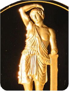 期間限定値下げ 限定品 美品 古代ギリシャ 傑作 彫刻 ポリュクレイトス 傷ついたアマゾン 女性像 記念品 純金メッキ メダル コイン 章牌
