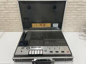 【M】 CROWNCORDER CTW-8650 テープレコーダー 元箱あり アタッシュケース型ラジカセ マイク付 レトロ テープ再生不可 ジャンク品 