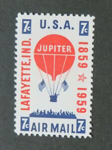 【アメリカ切手・航空切手：未使用】 気球郵便100年 7c [スコット番号・C54]（評価○極美品）
