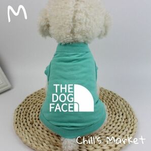 タンクトップ ミントグリーン M Tシャツ DOG FACE 犬の服 犬