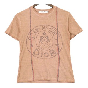 ディオール ロゴ 半袖Tシャツ クリスチャンディオール 323T09A4423 レディース ベージュ Dior [美品] 中古 【アパレル・小物】