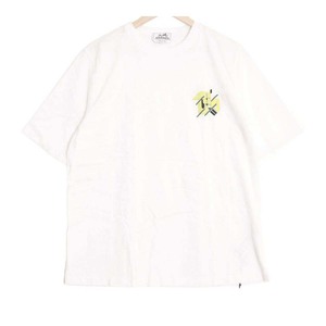 エルメス ミニレザーパッチ 半袖Tシャツ H357925HA90LA メンズ ホワイト HERMES [美品] 中古 【アパレル・小物】
