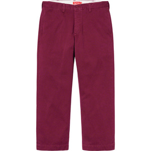 新品 19AW Supreme Crown Chino Pant 32 クラウン チノ パンツ 王冠 刺繍 Dark Cranberry クランベリー