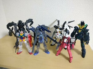 ガンプラ HG HGUC EG 完成品 ジャンク Hi-νガンダム フルドド ユニコーンガンダム バンシィ グレイズアイン グレイズ改ほか 7個セット