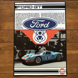 ポスター★フォードGT40 1966年 GULF アートポスター★フォードvsフェラーリ/キャロル・シェルビー