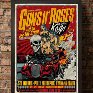 ポスター★Guns N' Roses 2010 オーストラリアツアー★ガンズアンドローゼズ/KORN/アクセル・ローズ/スラッシュの画像2