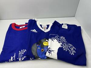 ★アディダス★半袖 Tシャツ 3点まとめ売り　サッカー 当時物 ※サイズは写真を見てください【中古/現状品】