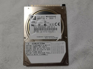 【東芝/Toshiba】2.5インチ IDE/ATA100 40GB 9.5mm HDD MK4025GAS