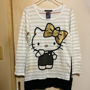 長袖Tシャツ キティちゃんロンT ボーダーロンT Lサイズ