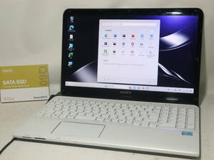 Core i7 ★ SVEシリーズ 上位 ★ VAIO ホワイト★ win 11 ≪ 爆速仕様 ≫メモリ16G/SSD1TB(新品) /WiFi/WebCam/DVD/office 2021