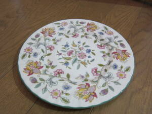  unused storage goods Minton MINTON is Don hole HADDON HALL plate . plate approximately 20cm floral print England Britain control HH