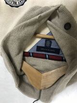 美品■TOMMY HILFIGER トミーヒルフィガー ショールカラー ベージュ　ロゴ刺繍　長袖コットンニット セーター　メンズ　XS_画像8