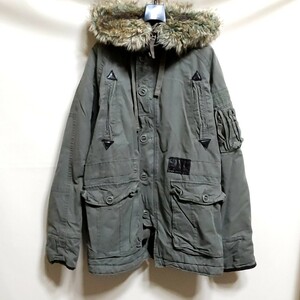 A2 A&F EXCEPTION&FITCH カーキ M モッズコート N3B N2B フライト ミリタリー ボア ジャケット ビンテージ アメリカ 古着 アバクロ メンズ