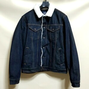 A5 美品 GAP ギャップ M インディゴ ブルー 裏ボア デニムジャケット Gジャン フライトジャケット カバーオール アメカジ アウター メンズ