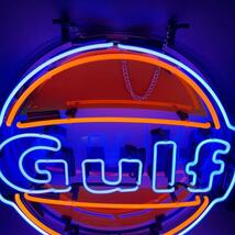 『早い者勝ち』ガルフ★Gulf　看板　ネオンサイン　世田谷ベース　ガレージ　電飾看板 アメリカ雑貨　インテリア　照明　_画像2