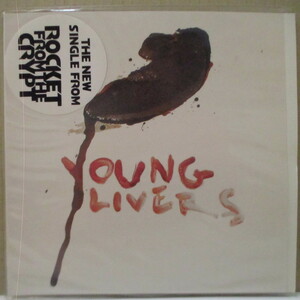 ROCKET FROM THE CRYPT-Young Livers (UK オリジナル 7+レア円形宣伝ステッカーPVC, マット固紙ジャケ)