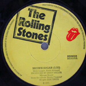 ROLLING STONES-Brown Sugar +2 (UK オリジナル「フラットセンター#2」7+カンパニース