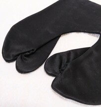 【廓足袋】黒朱子　足袋　26cm　男性用　４枚コハゼ　内側ネル　綿100%　未使用　和装小物_画像5