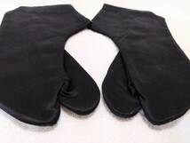 【廓足袋】黒朱子　足袋　26cm　男性用　４枚コハゼ　内側ネル　綿100%　未使用　和装小物_画像4