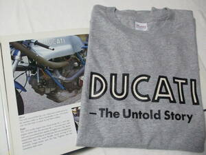 【DUCATI ビンテージロゴ ロンT】希少 ◎杢グレー 長袖Tシャツ 新品 S寸 M寸 L寸　検/ドカティ デスモ 