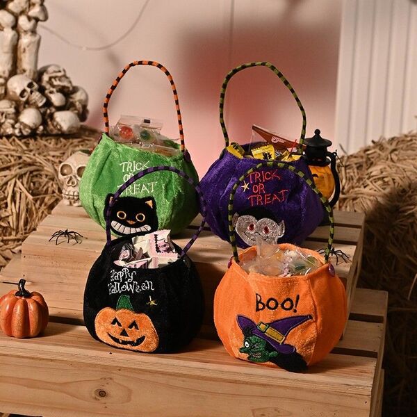 ①ー④ ④個セット ハロウィン 手提げ袋 お菓子入れ 回収 箱 可愛い