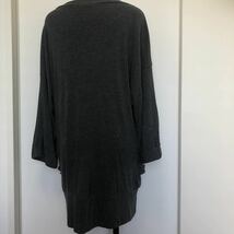 DKNY DONNA KARAN NEW YORK ダナキャラン 8分丈袖くらい ドロップショルダー トップス チュニック グレー　L ★1000_画像4