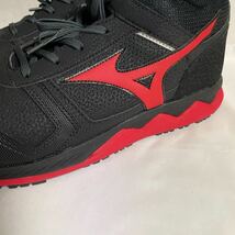 27cm安全靴 F1GA200309　MIZUNO ＡＬＭＩＧＨＴＹ ＺＷ４３Ｈ　ハイカットファスナータイプ　ブラック×レッド_画像2