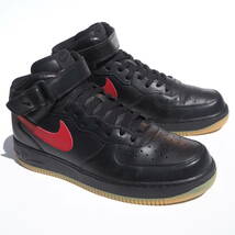 美品 US 11 / 29cm 10製 NIKE AIR FORCE 1 MID 黒ｘ赤 レザー エアフォース1 AF_画像1