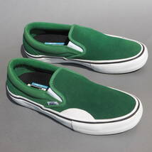 美品!! US 8 / 26cm VANS SLIP-ON PRO スリッポン 緑スエード USA企画_画像1