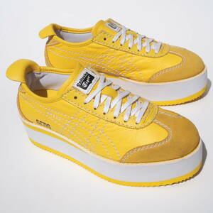 美品!! 24.5cm Onitsuka Tiger × GCDSコラボモデル MEXICO 66 黄 オニツカタイガー 厚底 スニーカー