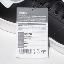 デッド!! US 8 / 26cm 新品 2021年 adidas STAN SMITH スタンスミス 黒レザー 合皮レザー STANSMITH_画像4