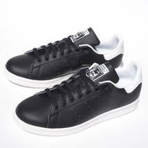 デッド!! US 8 / 26cm 新品 2021年 adidas STAN SMITH スタンスミス 黒レザー 合皮レザー STANSMITH_画像2