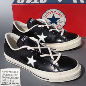  デッド!! 90s 新品!! 未使用!! US 7 1/2 / 26ｃｍ 初期タグ 日本製 CONVERSE ONESTAR OX ワンスター 黒 レザー