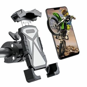 【高品質】自転車 スマホホルダー ロードバイクス バイク 原付 片手操作 360度回転 脱落防止 4.7－7インチのスマホに対応