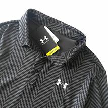 ▲新品【メンズL】黒 アンダーアーマー（UNDERARMOUR）吸汗 速乾 ストレッチ 軽量 ドライ 抗菌 高機能 ゴルフウェア 秋冬 長袖 ポロシャツ_画像1