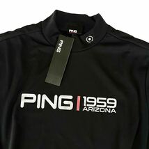 ▲新品【メンズLL】黒 秋冬 長袖 PING GOLF ピン ゴルフ 長袖シャツ デルタハイネックモックネックシャツ_画像3