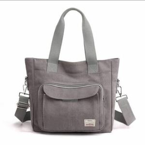  lady's diagonal .. shoulder tote bag light weight high capacity 3Way bag shoulder .. gray 