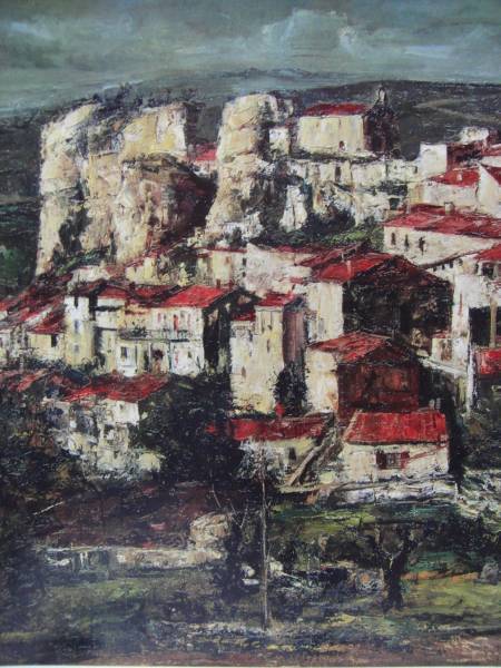 Katsumi Ukita, Hills and old villages 23, Extremely rare art book, New frame included, postage included, wanko, Painting, Oil painting, Nature, Landscape painting