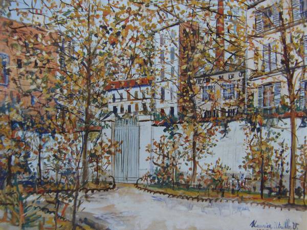 MAURICE UTRILLO, RUE SCENE, From the overseas edition of Ultra Rare Raisonné, Brand new with high-quality frame, free shipping, choco, Painting, Oil painting, Nature, Landscape painting