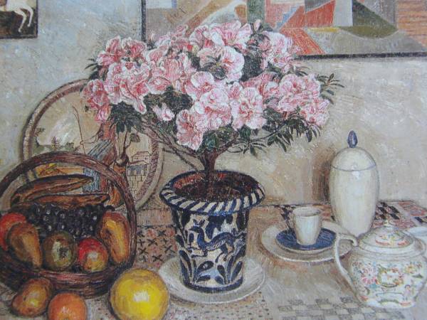 Leon de Smet, NATURE MORTE AUX FRUITS ET FEURS, Overseas version super rare raisonné, Brand new with frame, postage included, choco, painting, oil painting, still life painting