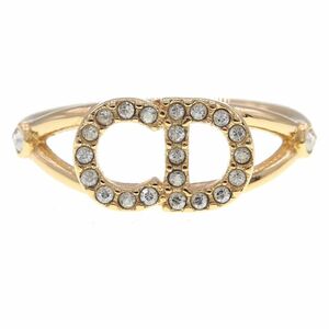  Dior кольцо clair ti-ryunR1137CDLCY Gold metal стразы 13.5 номер б/у кольцо 