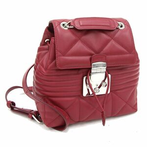  Furla backpack foru tuner quilting Mini rucksack F7723 red leather used rucksack red lady's 