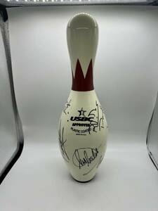  bowling pin Pro player autographed 