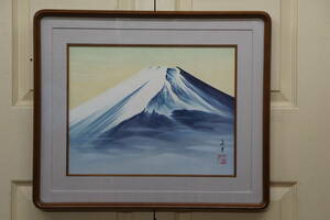 Art hand Auction ★☆Pintura japonesa de Watanabe Gyokuto, Aofuji, pintura de acuarela, enmarcado, pintura de paisaje, Seikokai, viene con un certificado ☆★, Cuadro, acuarela, Naturaleza, Pintura de paisaje