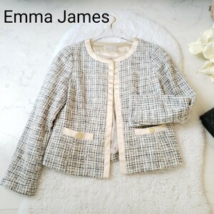 emma Jamesツイードノーカラージャケット 9号 ツイードジャケット 入学式 入園式