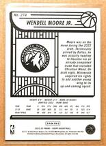 WENDELL MOORE JR. (ウェンデル・ムーア・ジュニア) 2022-23 HOOPS ROOKIE ルーキー トレーディングカード 【NBA,ウルブズ,WOLVES】_画像2